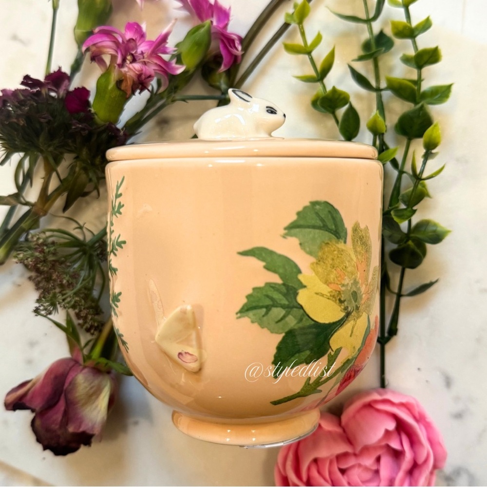 Gardenia Fresh White Cashmere & Musk Ceramic Candle Peach NIB + Free Gifts